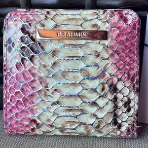 NWT Brahmin Jane in Pink Allover Snake Wallet